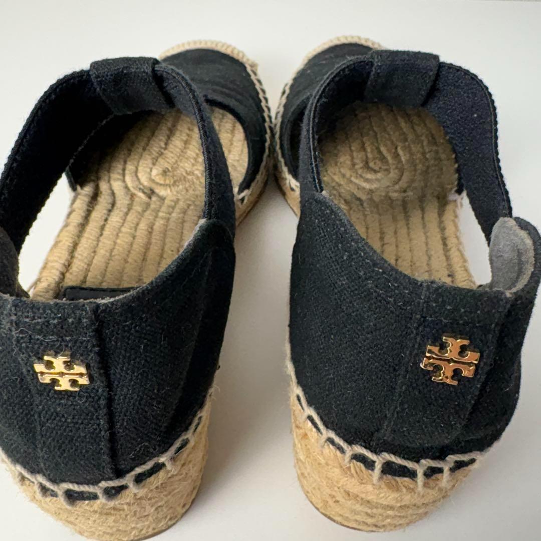 【美品】TORY BURCH 黒 エスパドリーユ　22cm相当　1