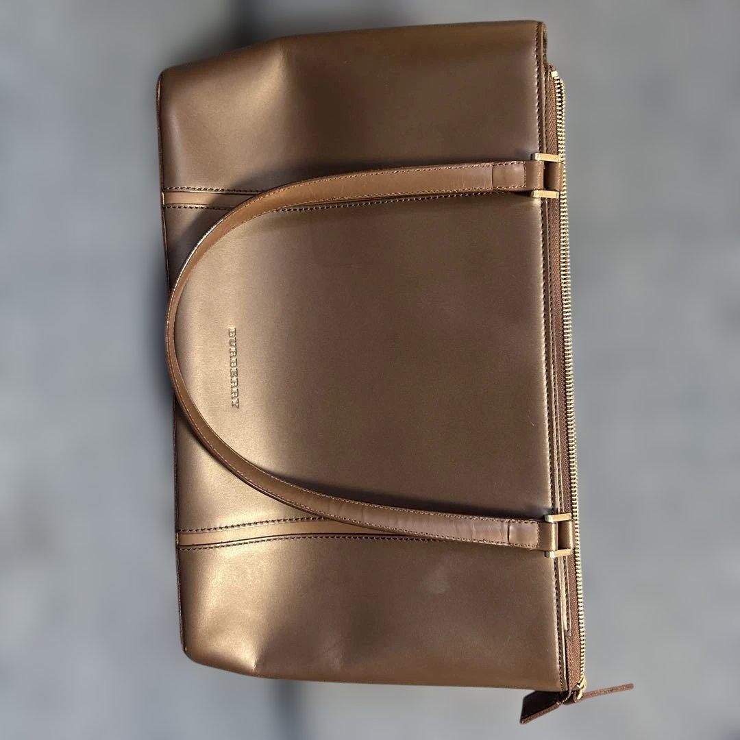 BURBERRY ビジネスバッグ ブラウン A4可】バーバリー 2way ビジネスバッグ レザー ブラウン