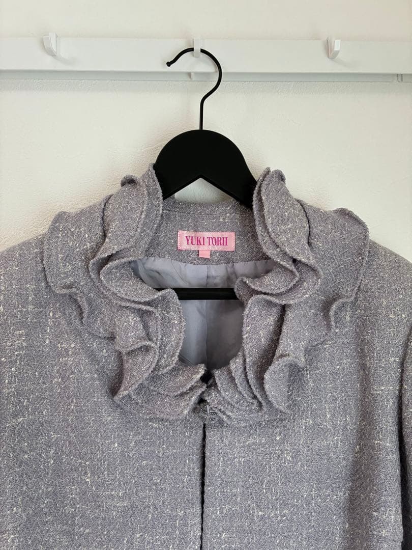 YUKI TORII ツイード フリル ワンピーススーツ セット ラベンダー 9 YUKI TORII ツイード フリル ワンピーススーツ セット ラベンダー 9