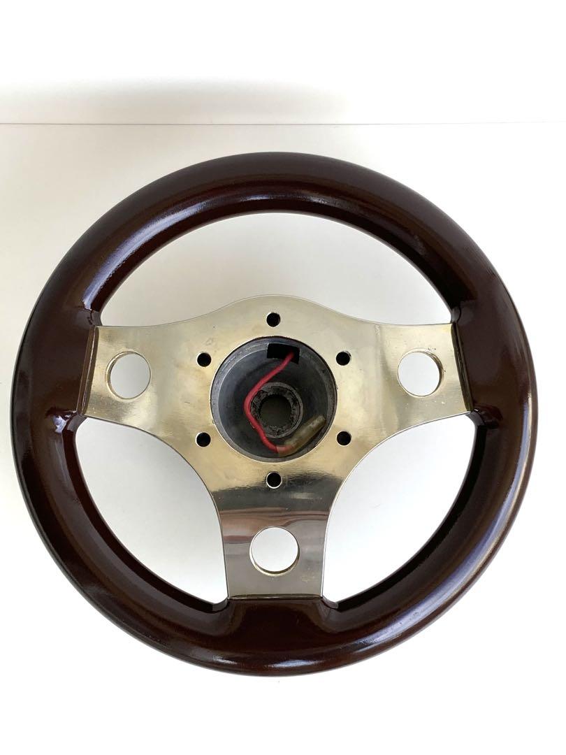 完全オリジナル‼️小径ステアリング‼️23π‼️街道レーサー‼️OBAベース‼️ 完全オリジナル‼️超小径ウッドハンドル‼️23π‼︎街道レーサー