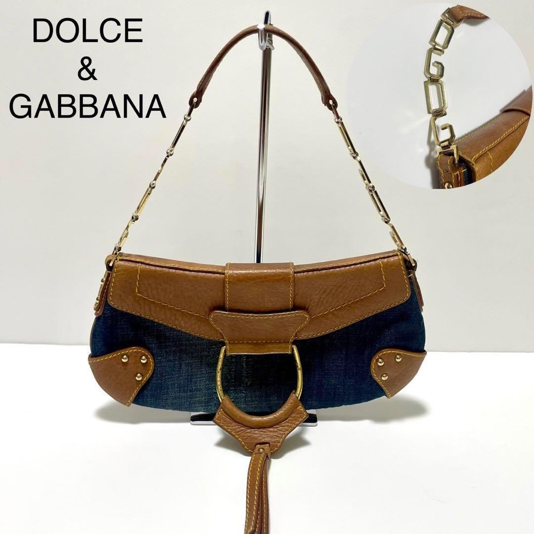 【DOLCE&GABBANA】アクセサリーポーチ デニム レオパード 金具