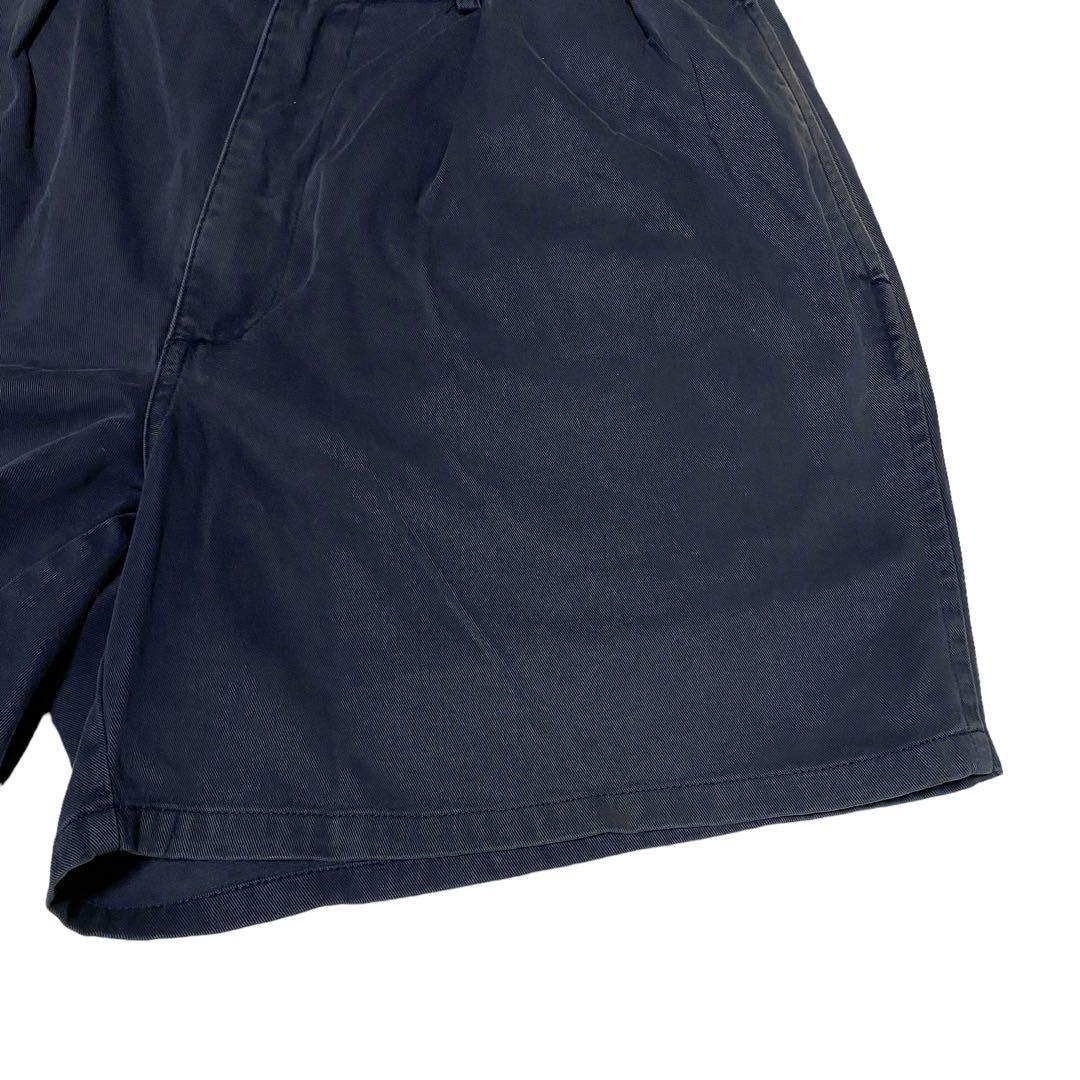 90's'Ralph Laurenポロチノ2タックショーツネイビー定番ポロチノ