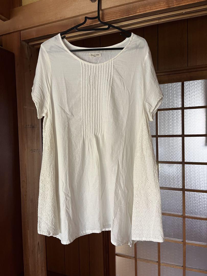 Samansa Mos2 刺繍入りホワイトチュニック 半袖 - メルカリ