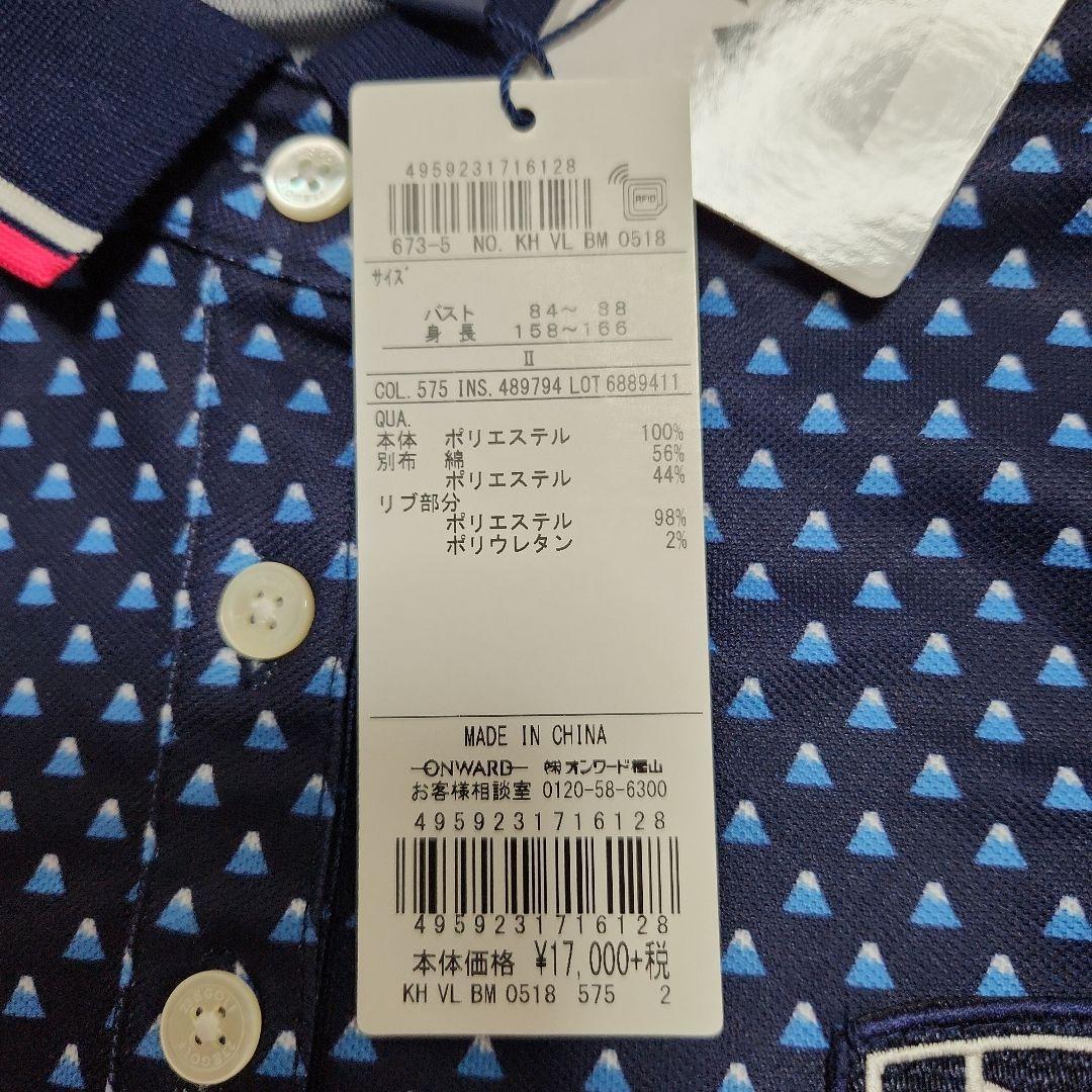 新品　23区ゴルフ　富士山柄 プリントかのこ ノースリーブシャツ　ポロシャツ