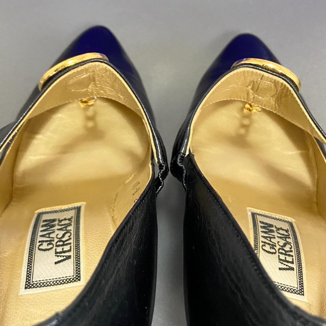 ☆美品 太陽メタルロゴ☆ジャンニヴェルサーチ パンプス ハイヒール