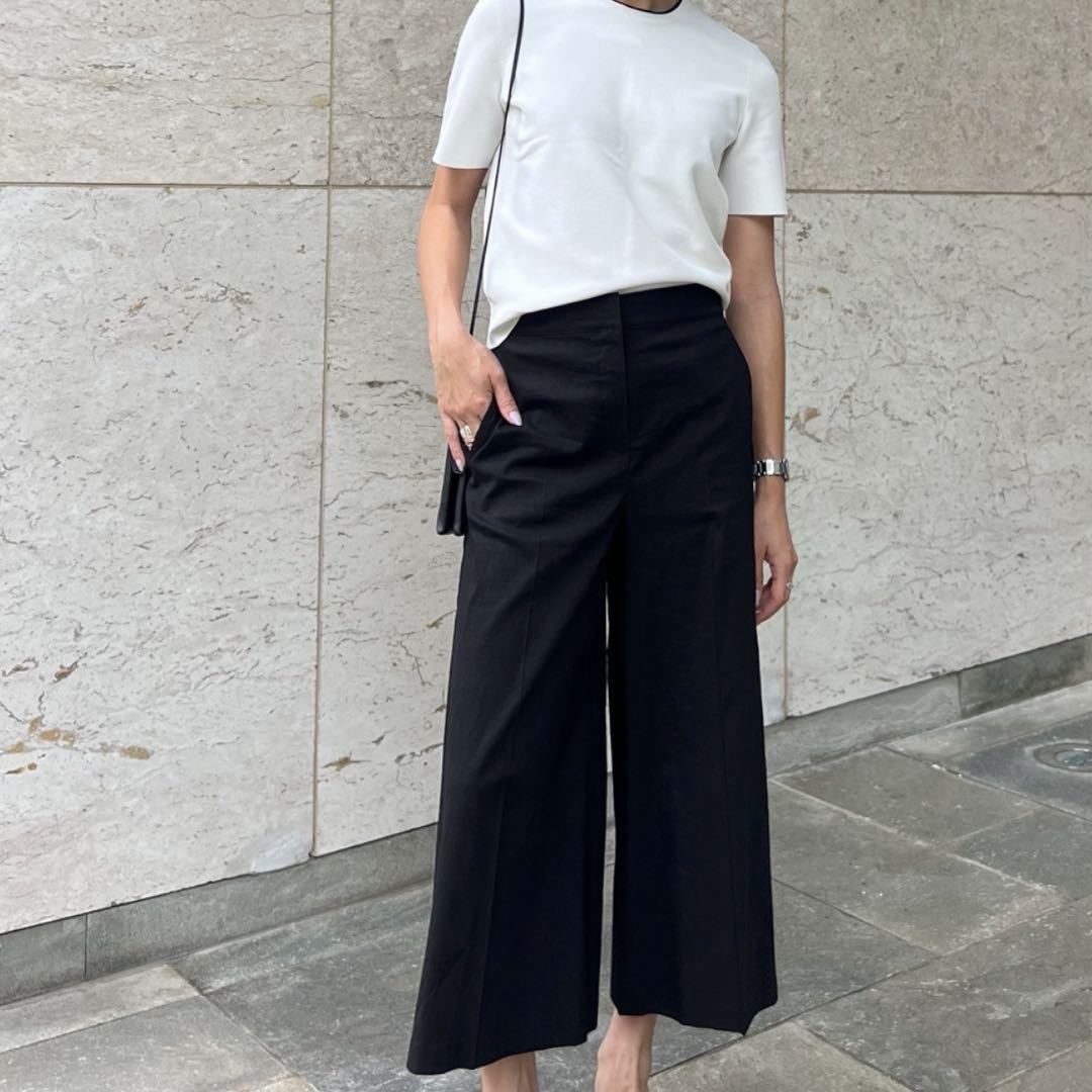 24SS セオリー Good Crunch W Wide Crop Pant T