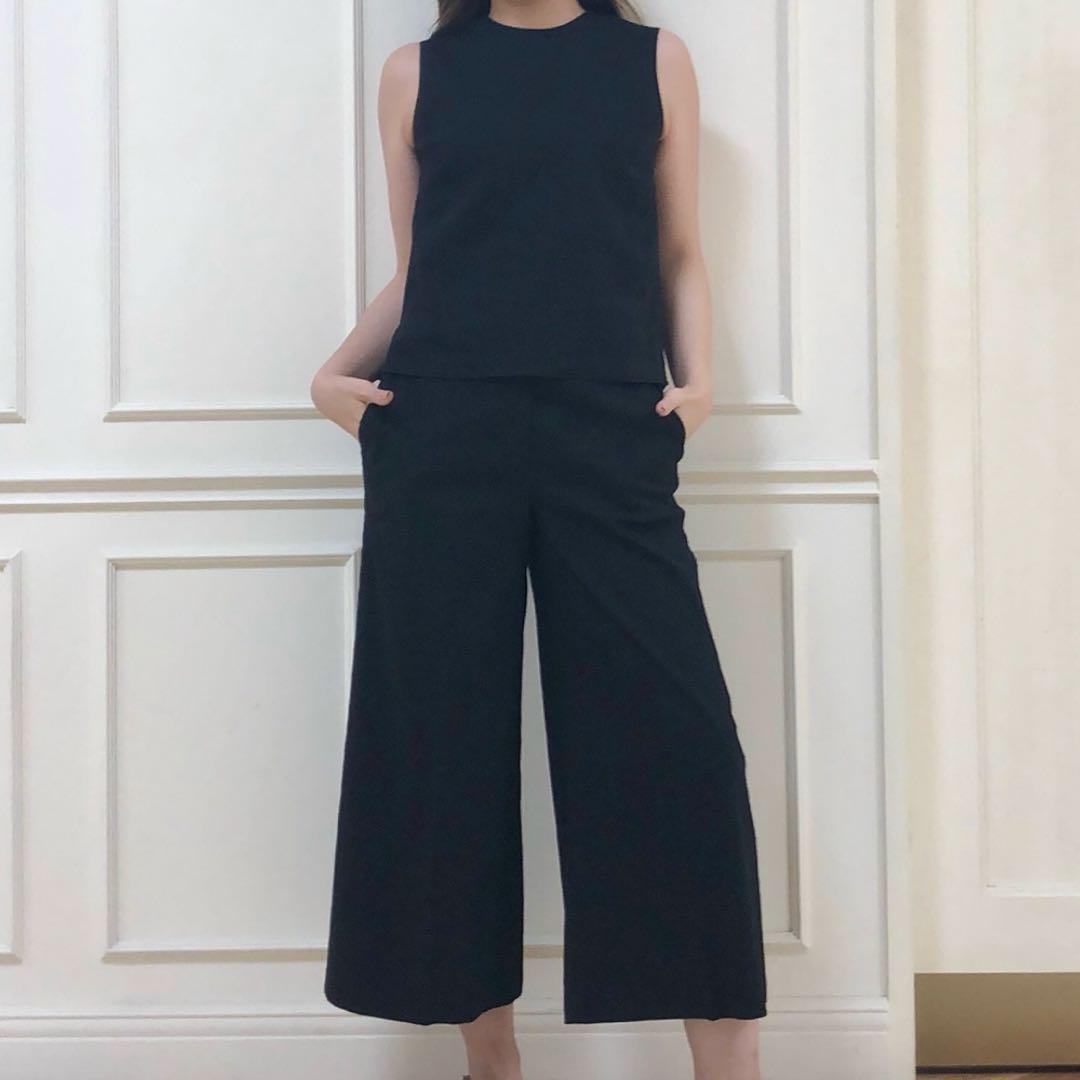 24SS セオリー Good Crunch W Wide Crop Pant T