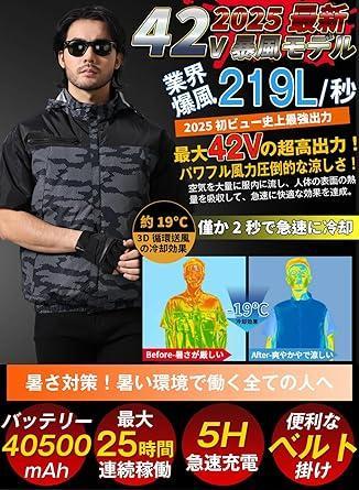 空調服 42V 強力ファン付き　2XL