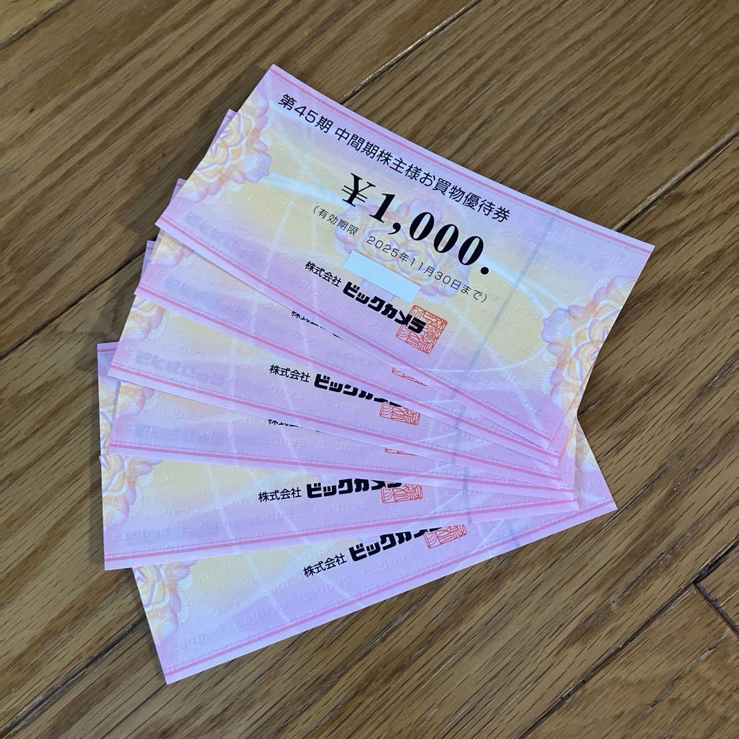 ビックカメラ株主優待券☆6000円分