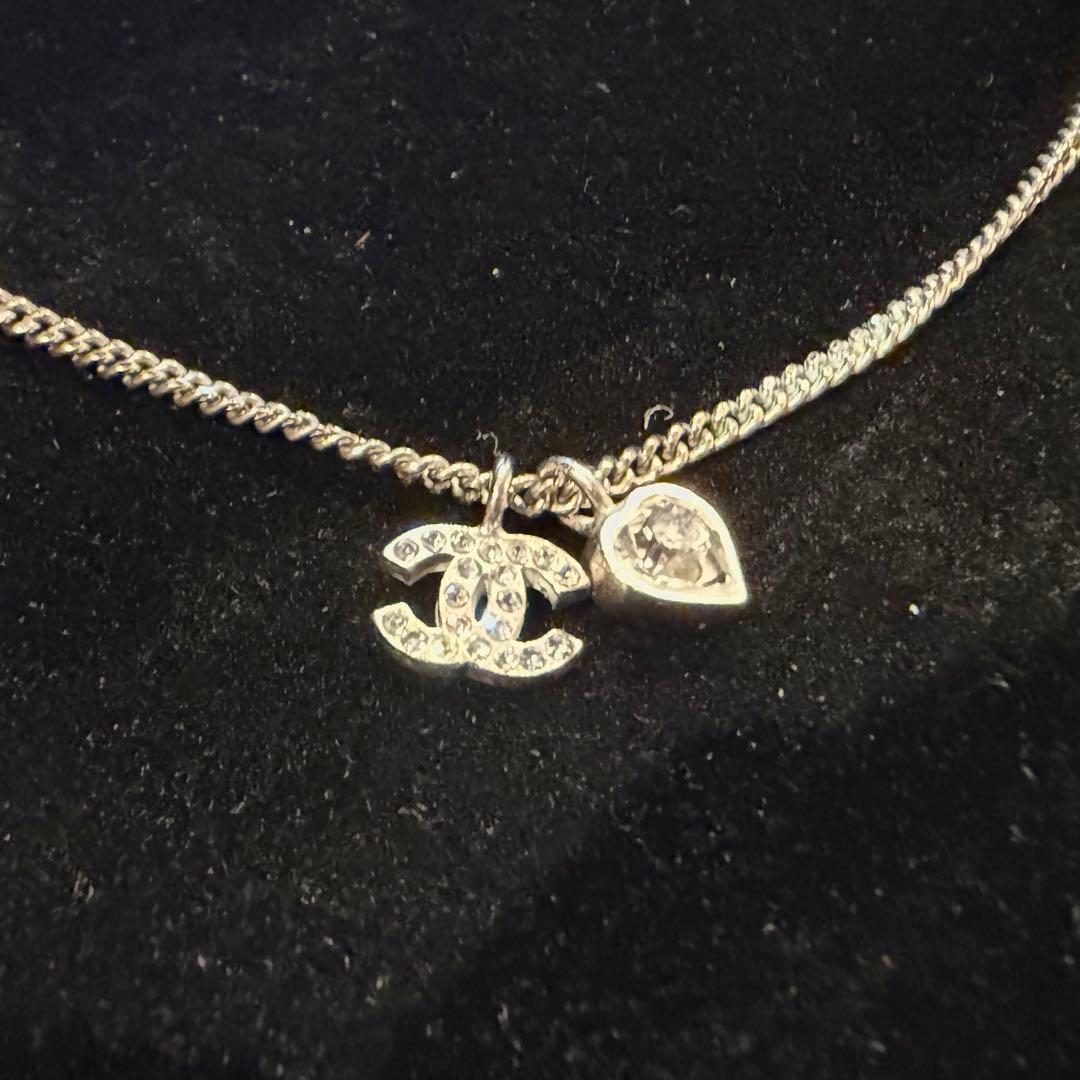 CHANEL シャネル ネックレス ラインストーン ココマーク ハート