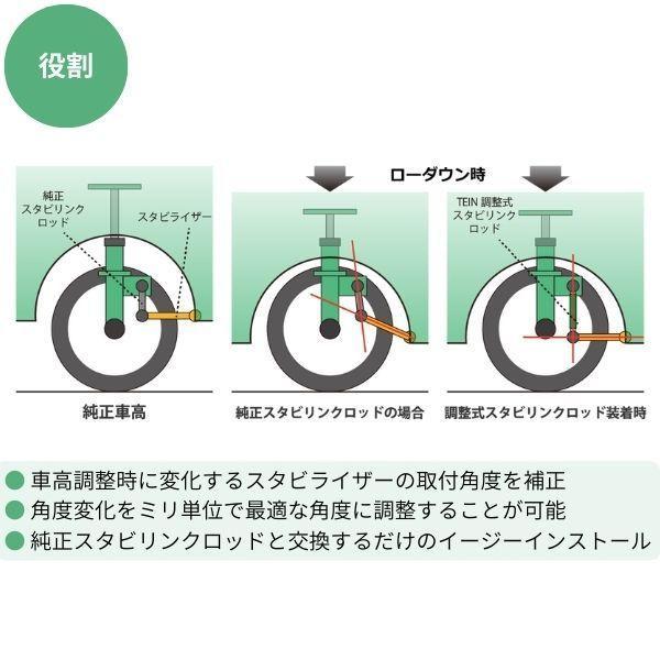 TEIN 調整式スタビリンクロッド プリウス ZVW50  2本セットフロント