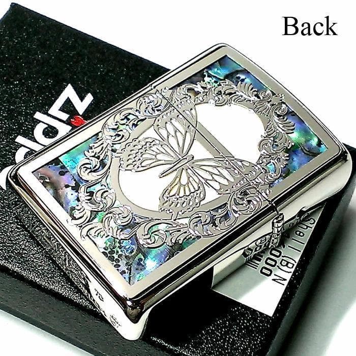 ZIPPO アーマージッポ ライター バタフライ 蝶 コンビシェル 天然貝シェル バタフライ コンビシェル