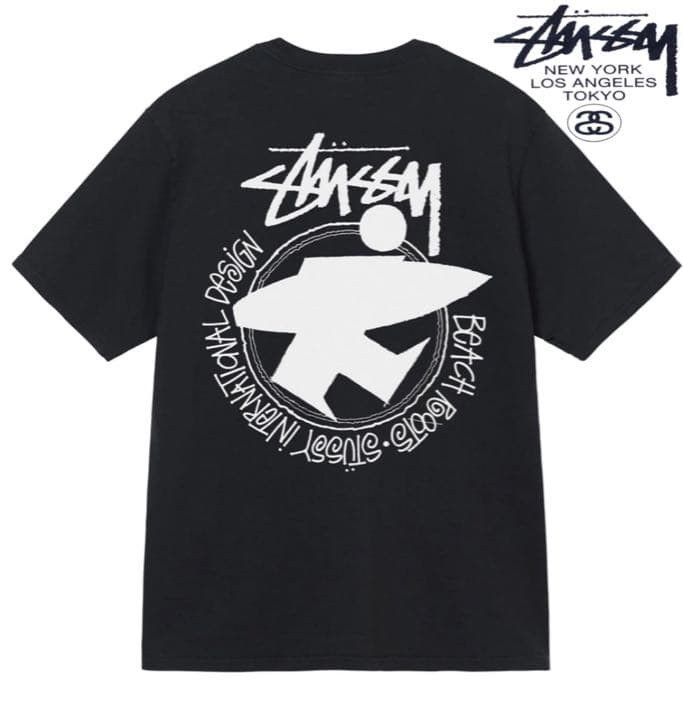 STUSSY BEACH ROOTS PIGMENT DYED TEE L