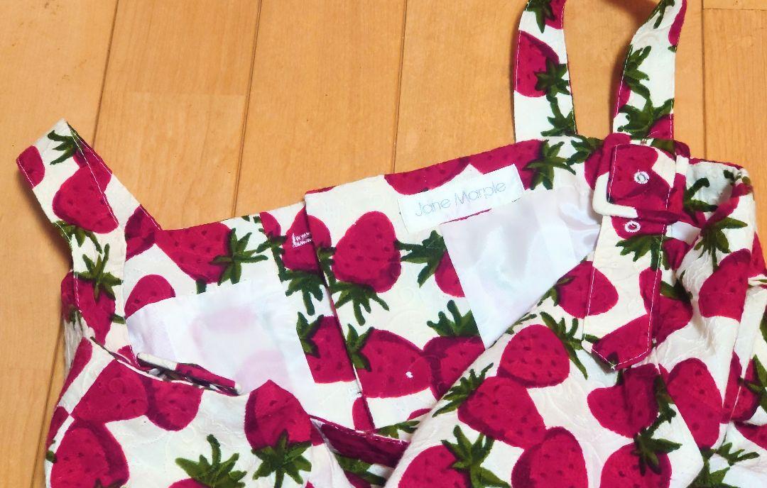 着用一回 美品 ジェーンマープル イチゴ柄ワンピース サンドレス