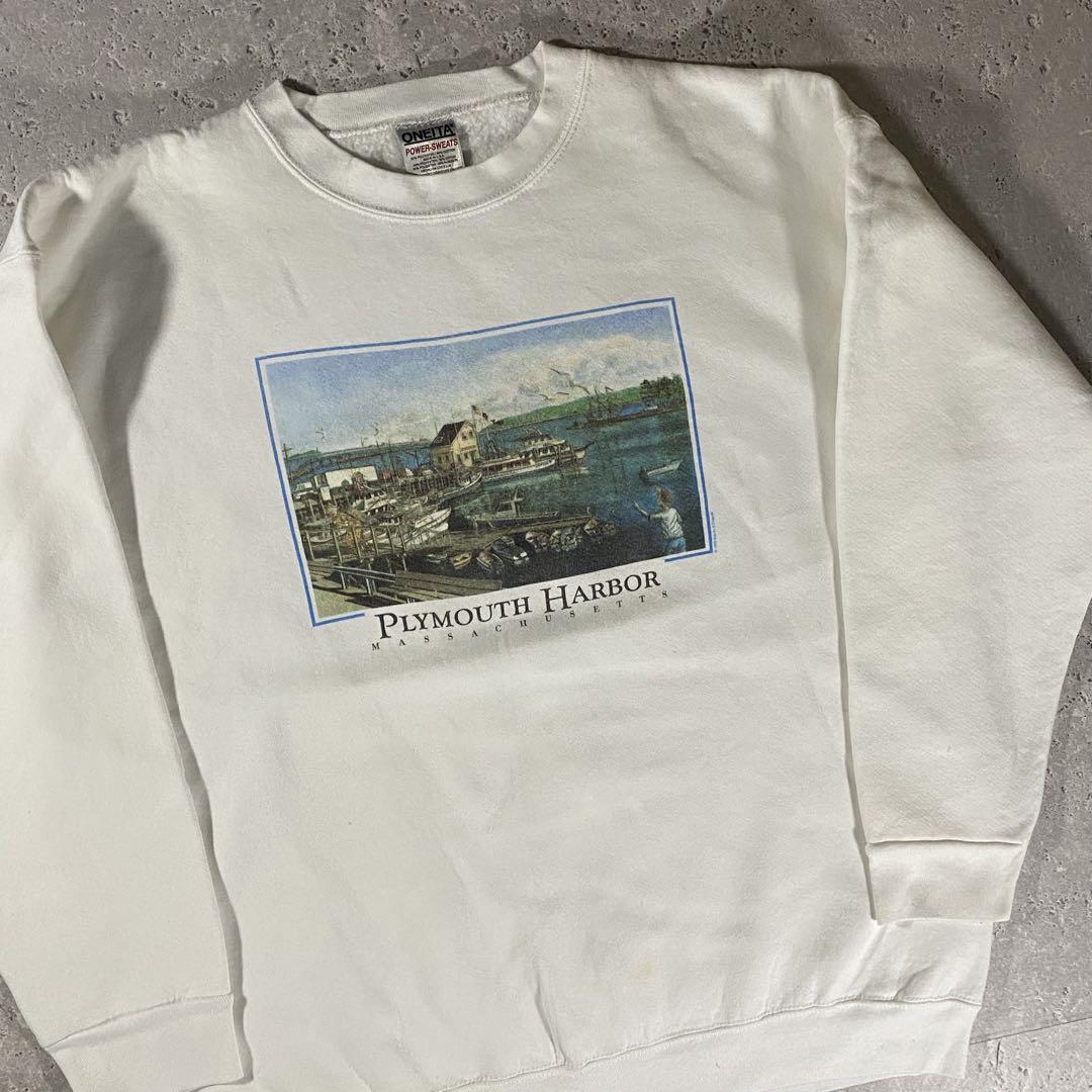 90s USA製 ONEITA ボディ フォトプリント スウェット XXL