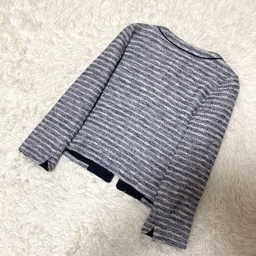 INDIVI ノーカラージャケット　ツイード　ラメ　プリーツスカート　卒業式　L