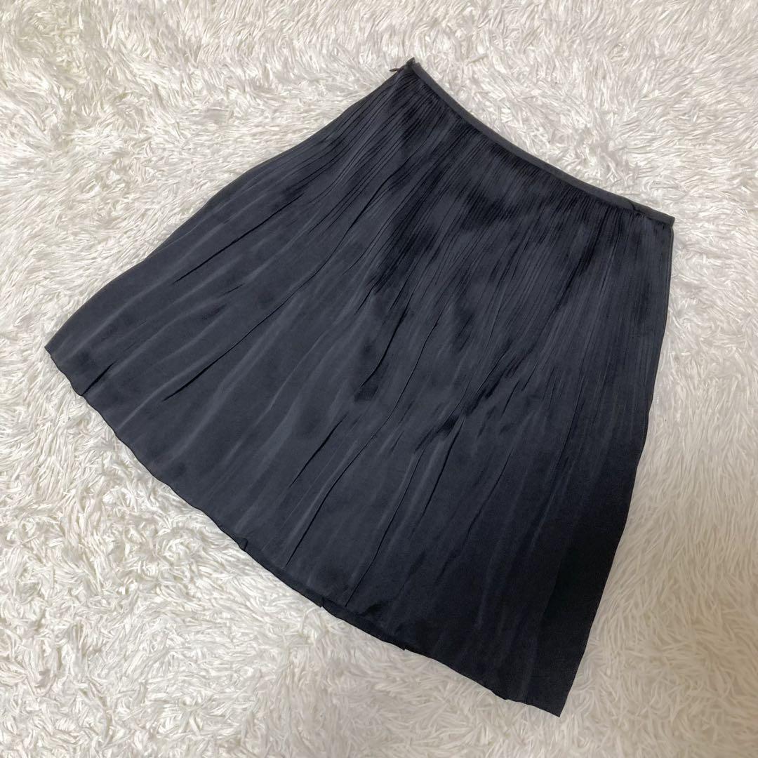 INDIVI ノーカラージャケット　ツイード　ラメ　プリーツスカート　卒業式　L