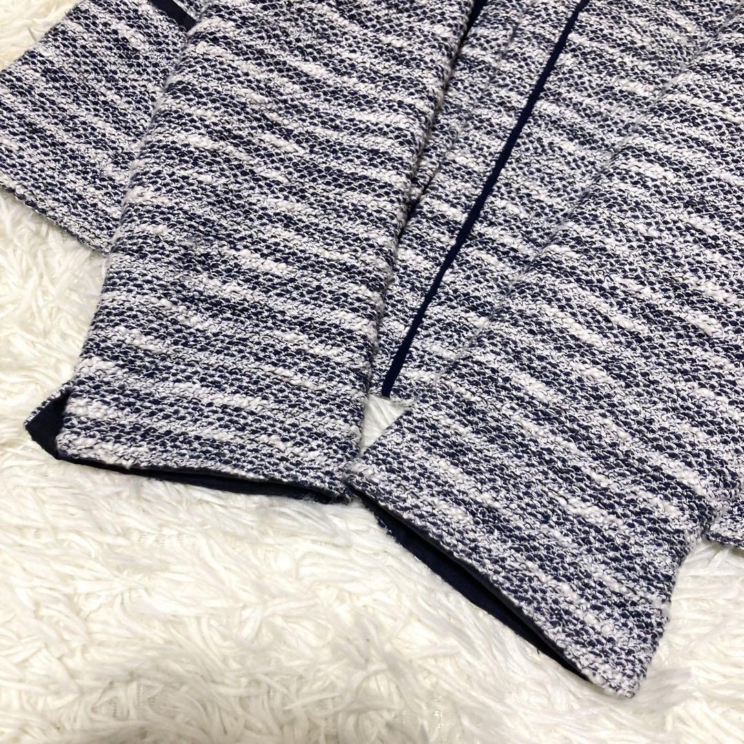 INDIVI ノーカラージャケット　ツイード　ラメ　プリーツスカート　卒業式　L