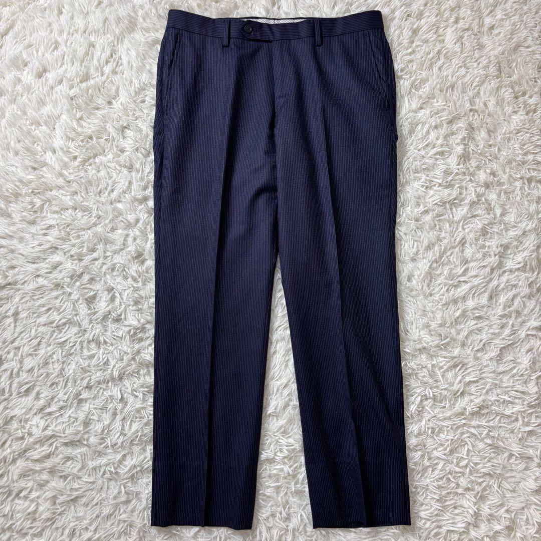 美品 オンリー スーツ セットアップ ストライプ ネイビー カノニコ M