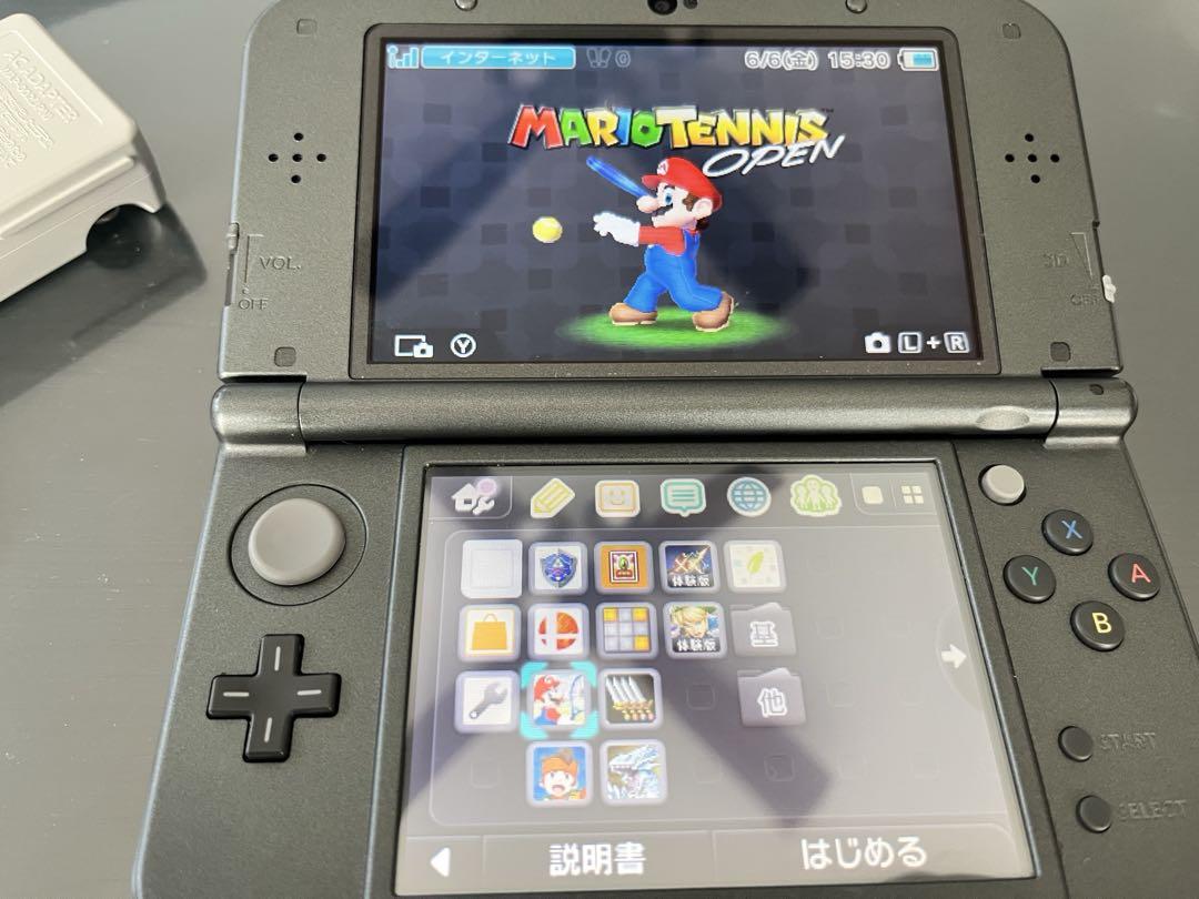美品 ニンテンドー New 3DS LL メタリックブラック 充電器付き