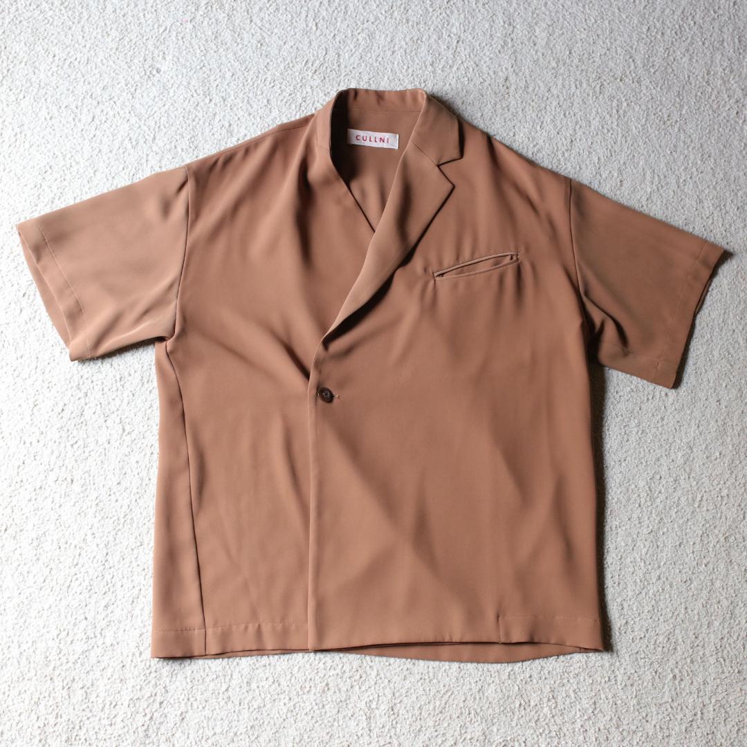 CULLNI アシンメトリーラペルサマージャケット 半袖 キャメル 1