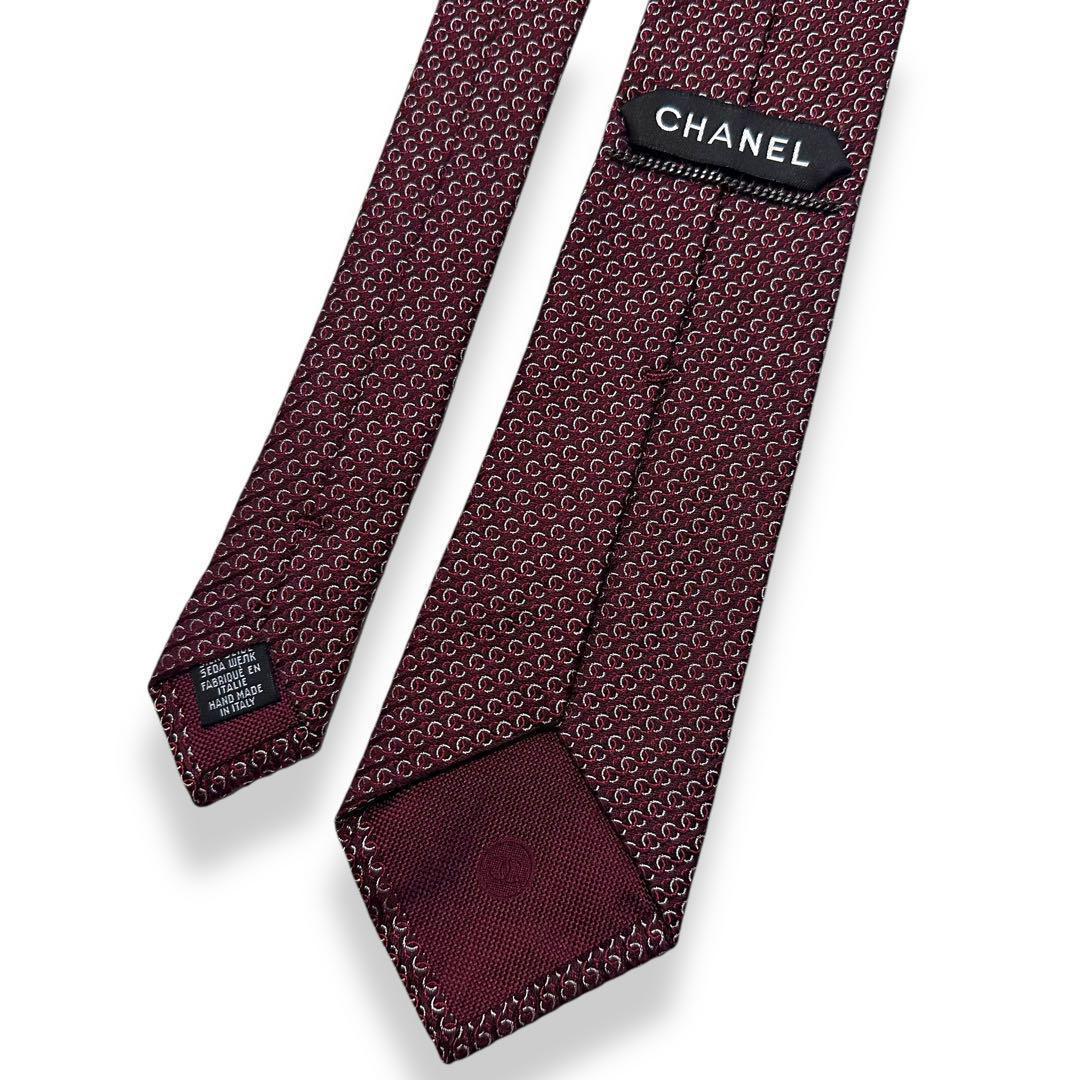箱付き✨極美品✨CHANEL ネクタイ　シャネルココマーク　ジャガード　チェーン