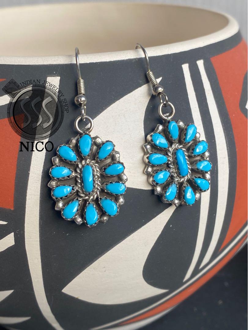 新品 ナバホ　Navajo インディアンジュエリー　ピアス　ターコイズ　シルバー