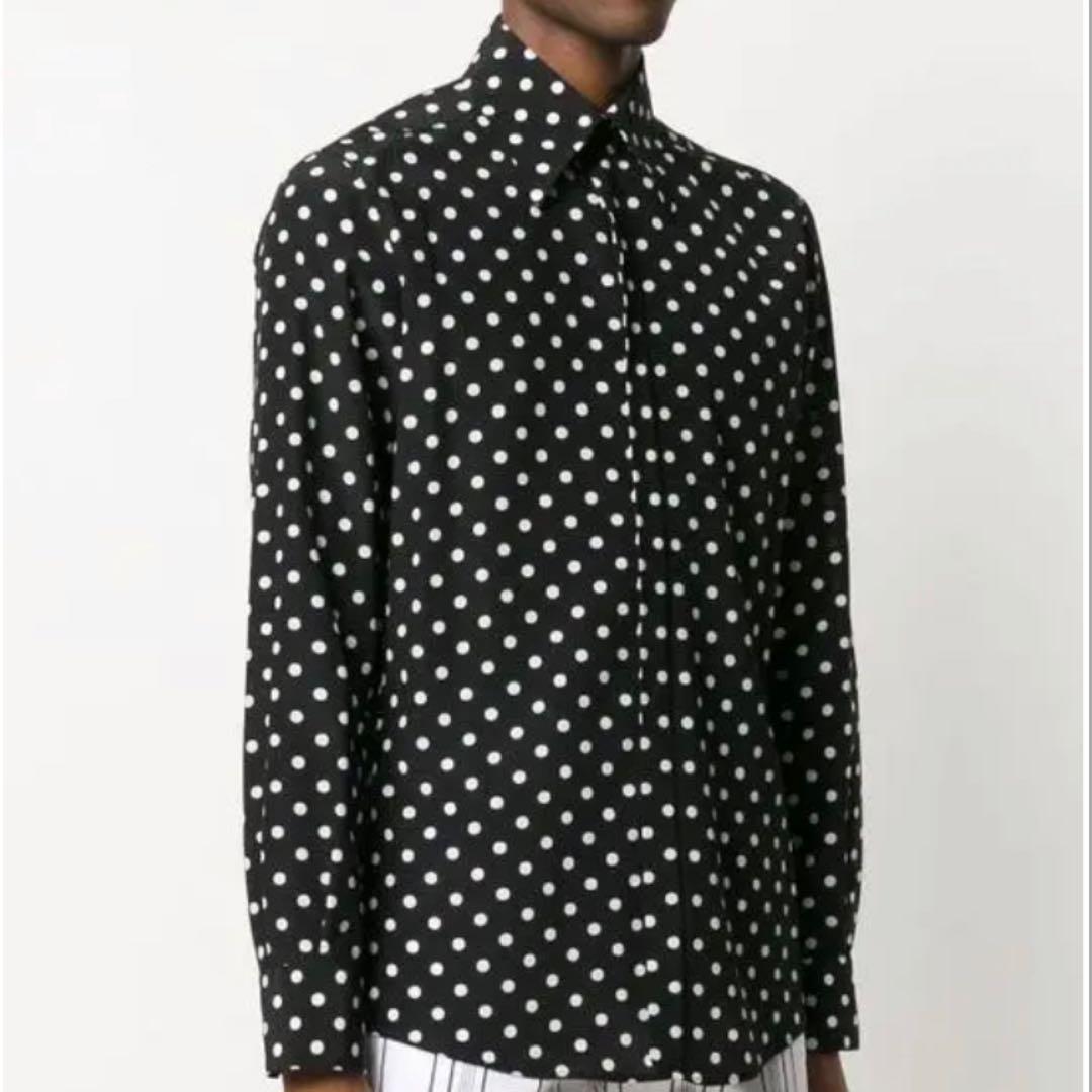 極美品】DOLCE&GABBANA シルク100% ドット シャツ サイズ40 超人気新品