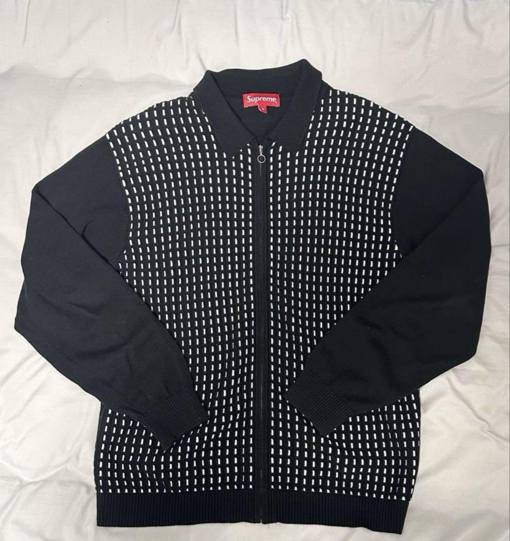 トップス Supreme Dashes Zip Up Knit Polo
