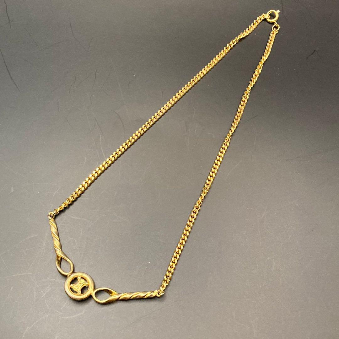 美品】セリーヌ ネックレス トリオンフ サークル ツイスト チェーン レディース
