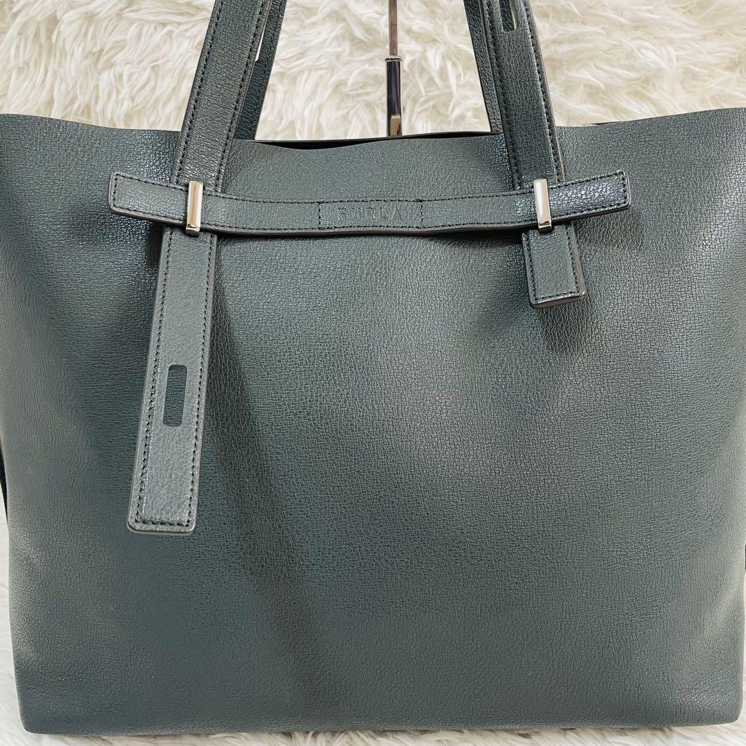 FURLA フルラトートバッグジョーヴェレザーグリーン系