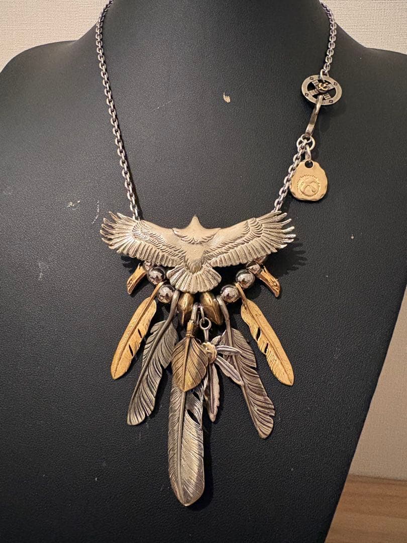 silverチェーン イーグルフェザーネックレス