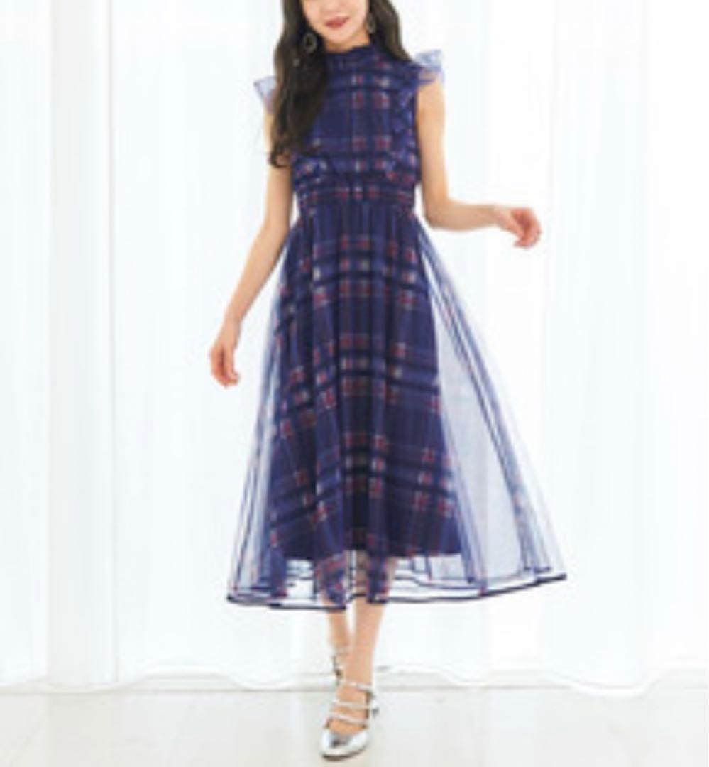 【極美品】titty&Co.　ロングチュールワンピース　芸能人着用　Aライン　M