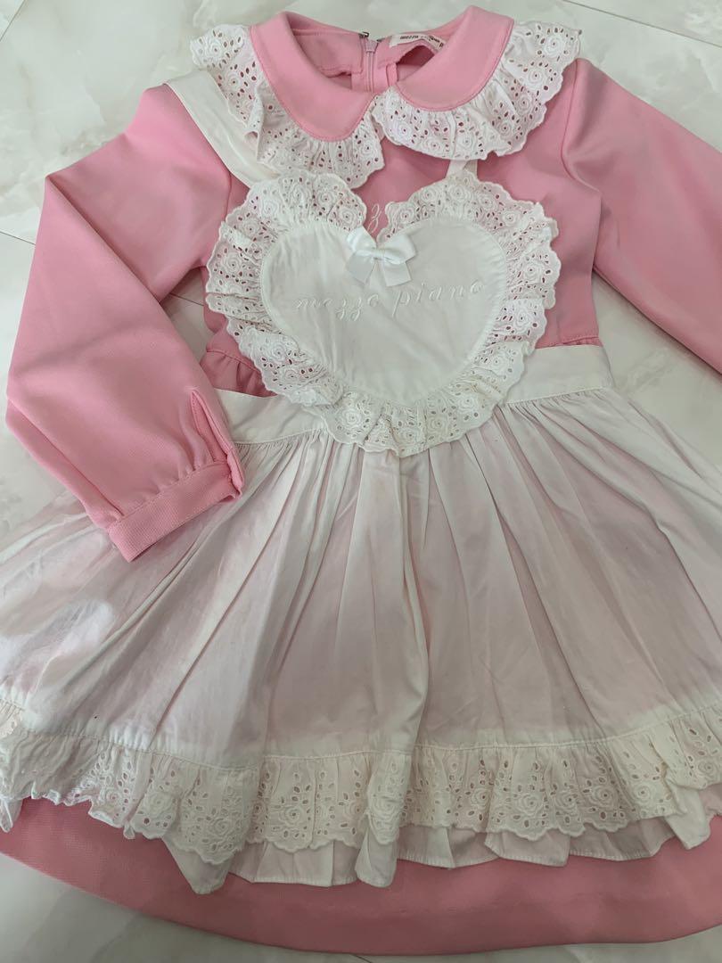 メゾピアノ♡エプロンワンピ♡美品♡ワンピース♡ピンク
