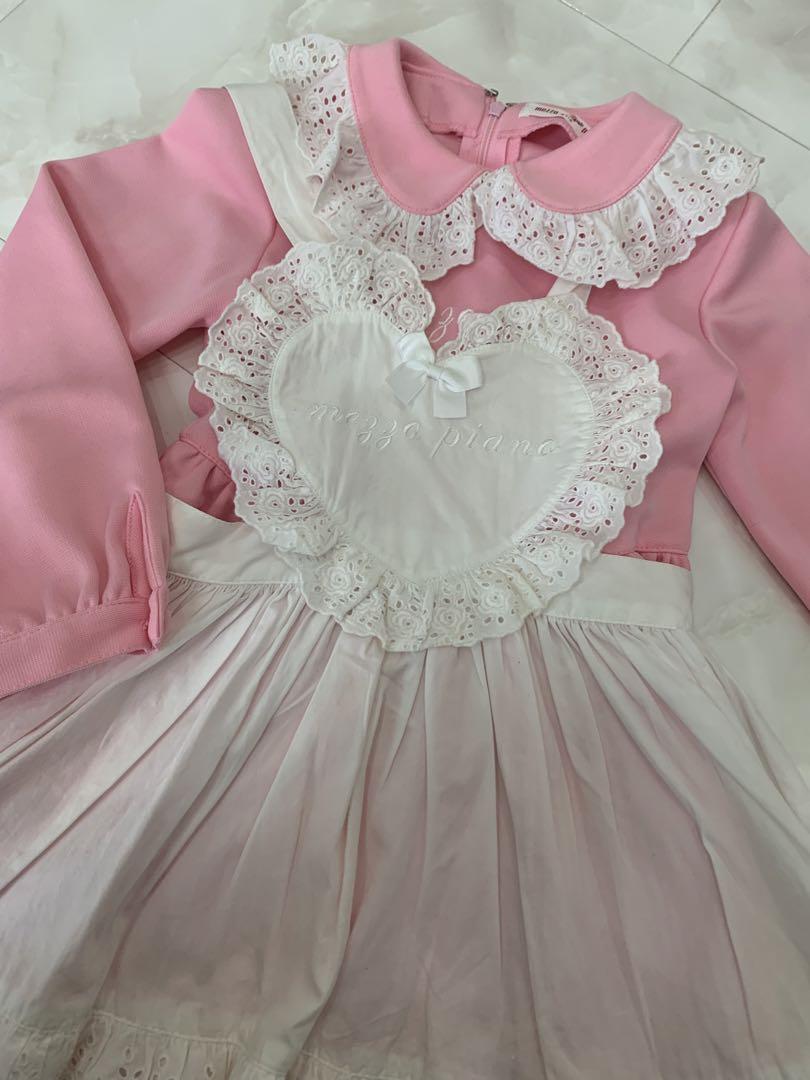 メゾピアノ♡エプロンワンピ♡美品♡ワンピース♡ピンク
