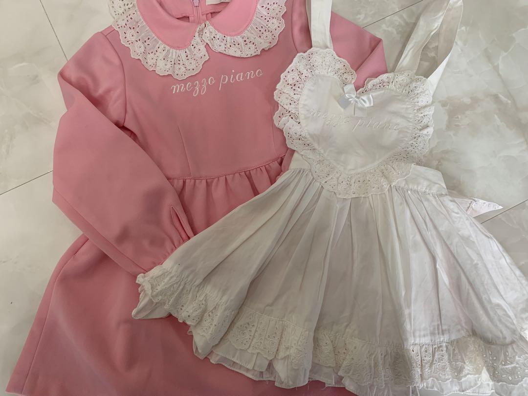 メゾピアノ♡エプロンワンピ♡美品♡ワンピース♡ピンク
