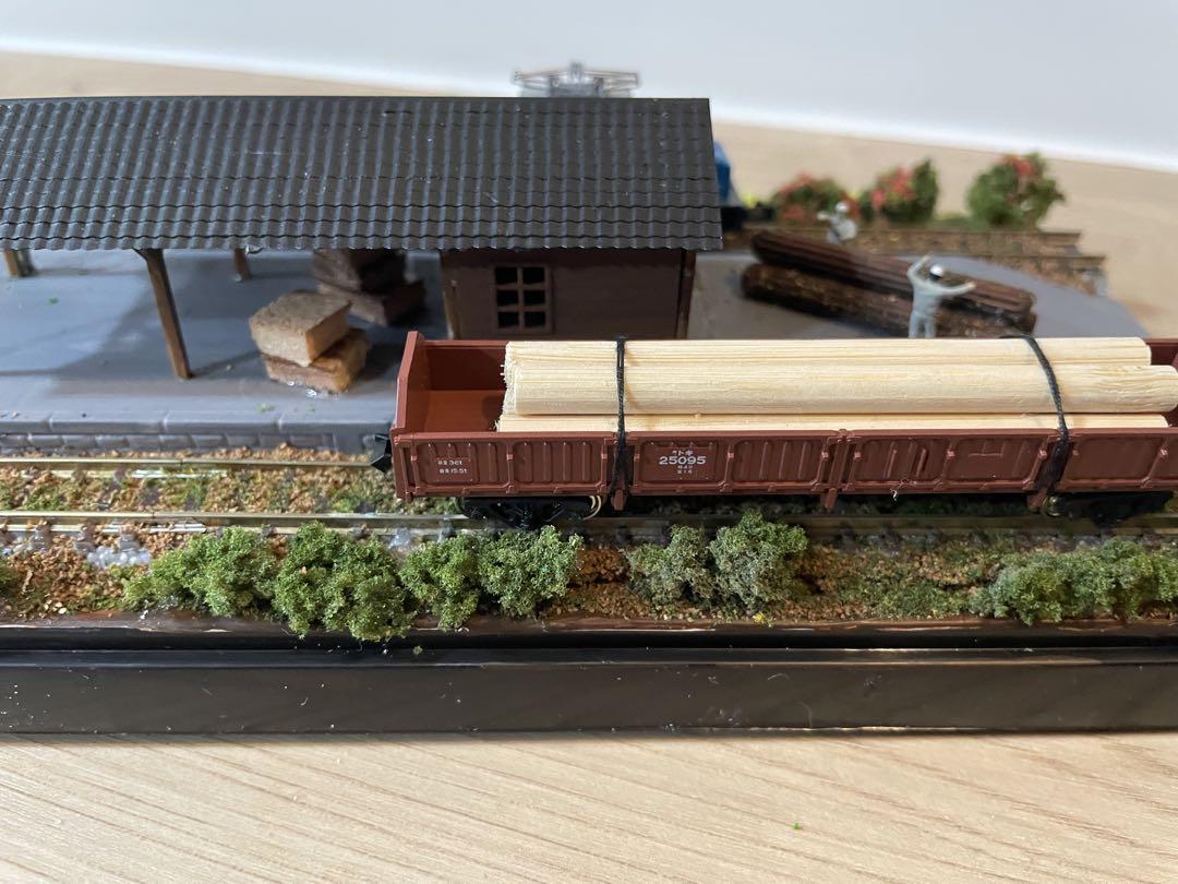 鉄道ジオラマ(レトロな山の貨物駅) Nゲージ ジオラマ車両展示台