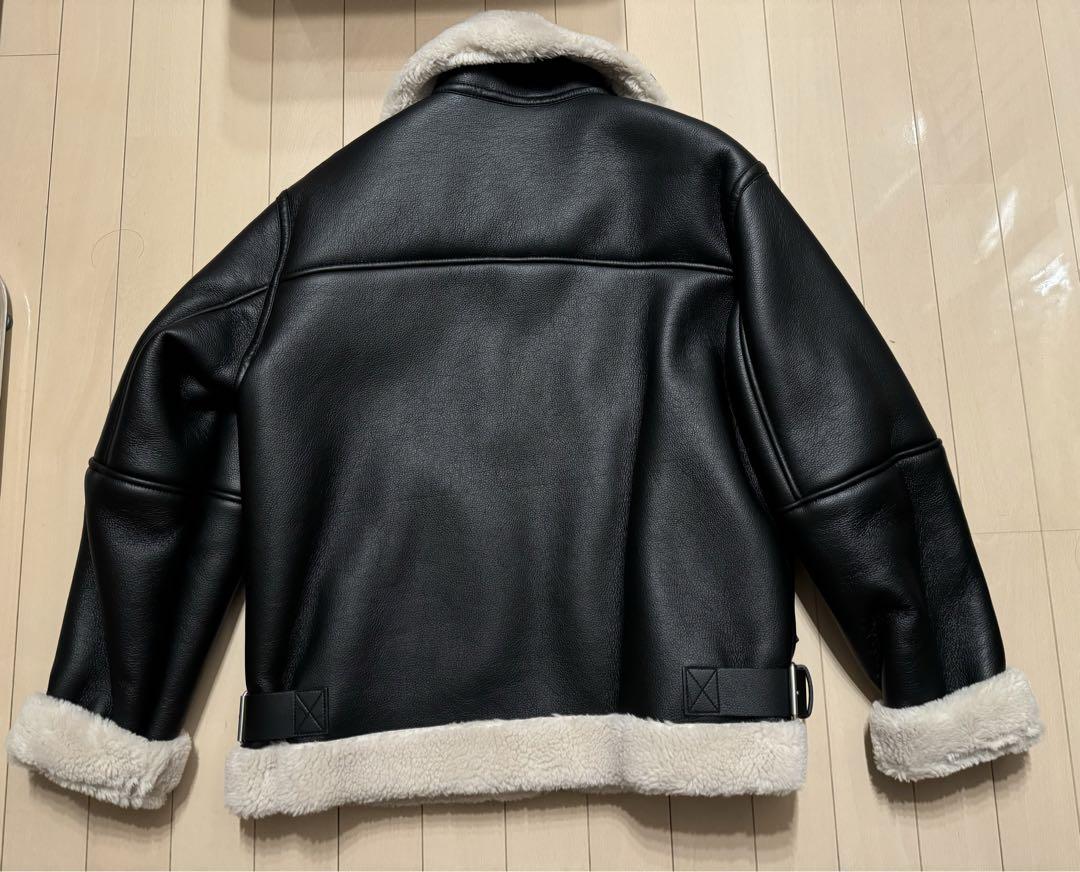 ZARA レザームートンジャケット 黒 Sサイズ