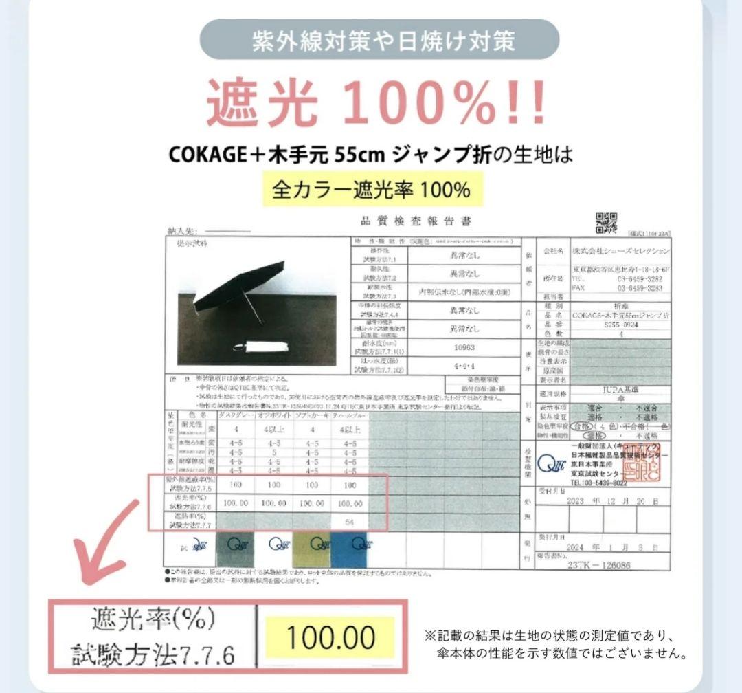 新品未使用】COKAGE+ 2段 折りたたみ傘 晴雨兼用傘 デニムブルー