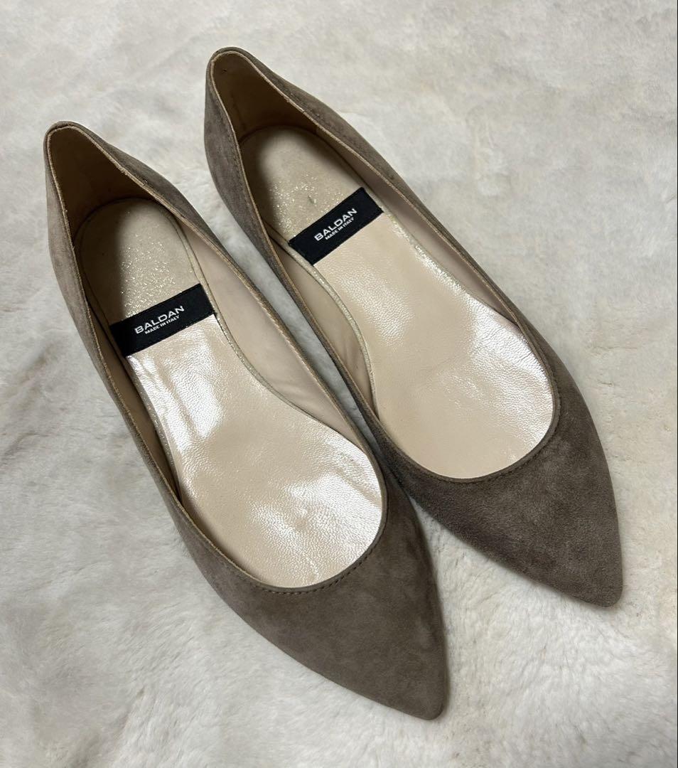 BALDAN/バルダン/フラットパンプス/size37/ベージュ/スエード