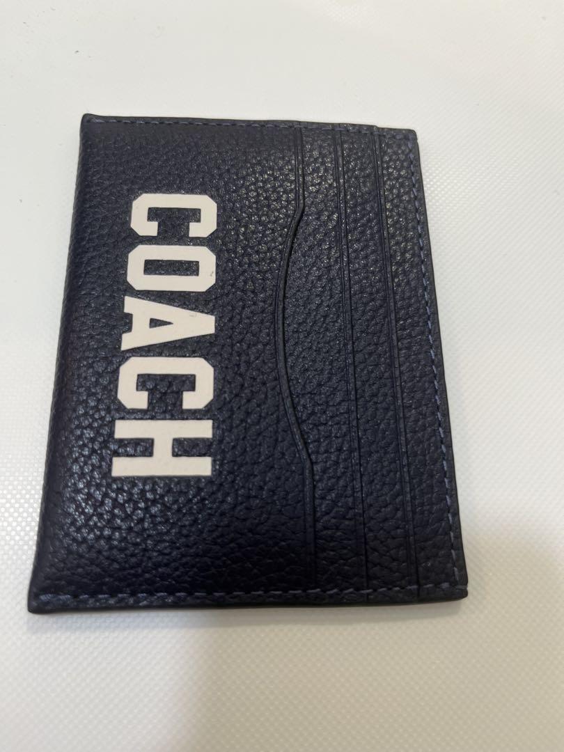 COACH ネイビー レザー カードケース