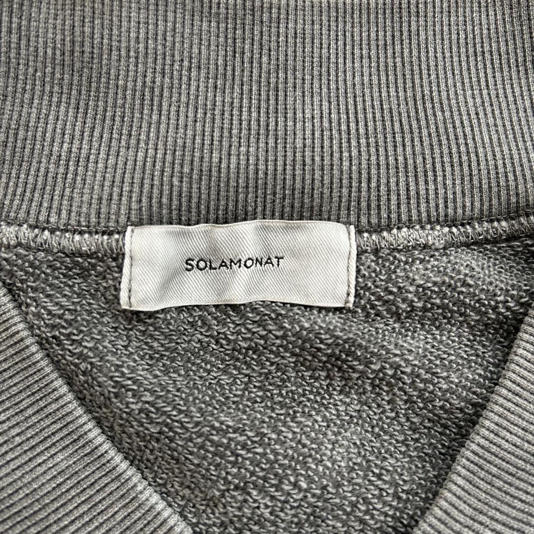 SOLAMONATソラモナ　ピグメントスウェットハーフジッププルオーバー　F