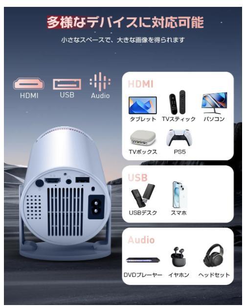 30分使用 LCDロジェクター 20000LM Wifi AndroidTV