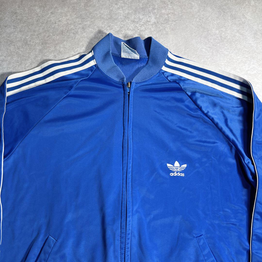 80s adidas ATPトラックジャケット ジャージ ブルー ホワイト