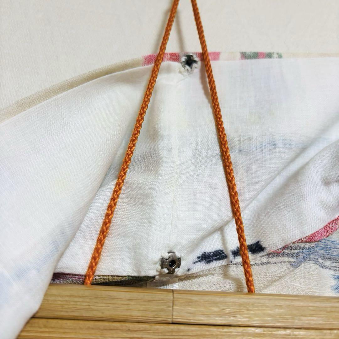 洗える着物】 和風モネ風 絣 流水 草花 模様 単衣 広衿 身丈約