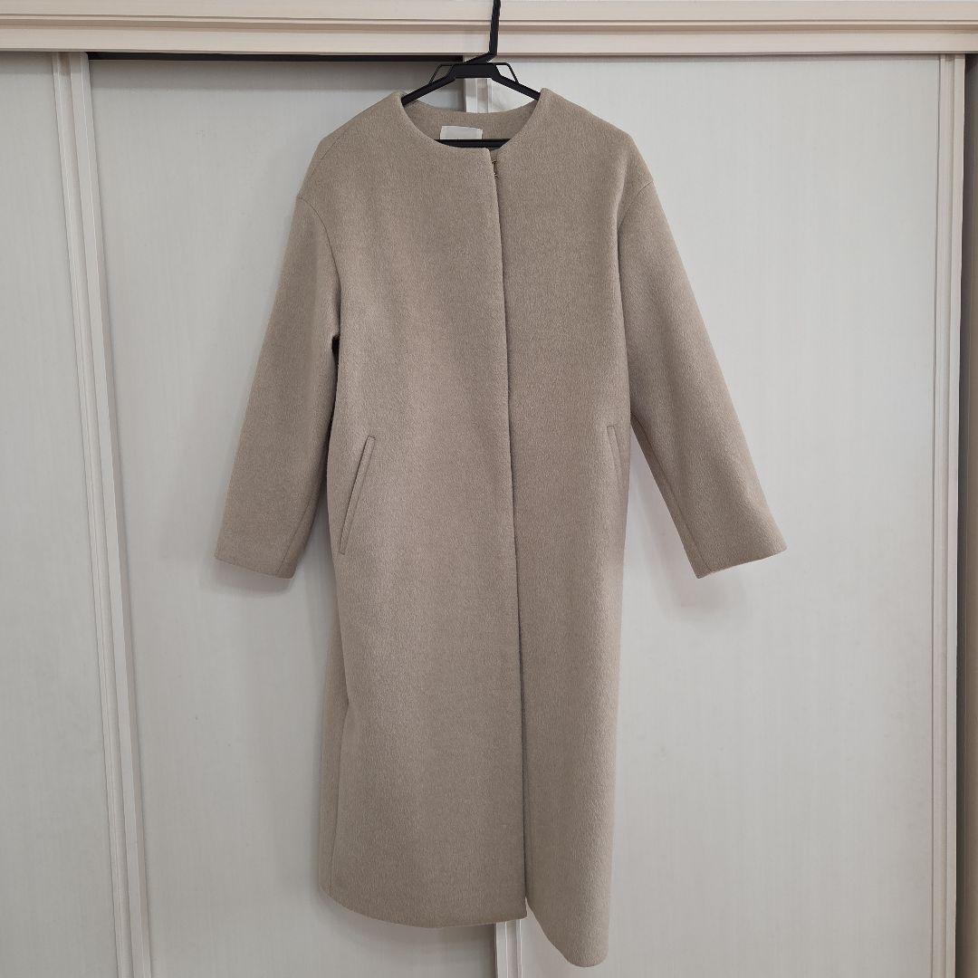 IENA ベージュ ウールロングコート