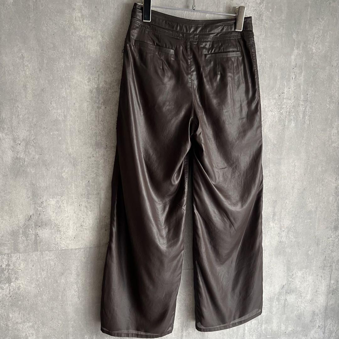 HaaT ISSEY MIYAKE　二重構造　Brown Poly Pants