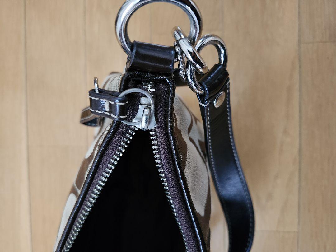 美品 COACH メッセンジャー ショルダーバッグ ダークブラウン キャンバス COACH - 美品 COACH メッセンジャー ショルダーバッグ ダーク