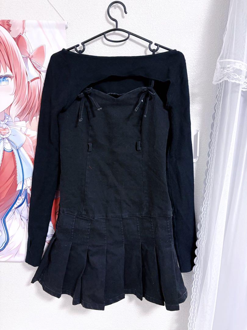 Andmary Bonnie denim mini dress アンドマリー
