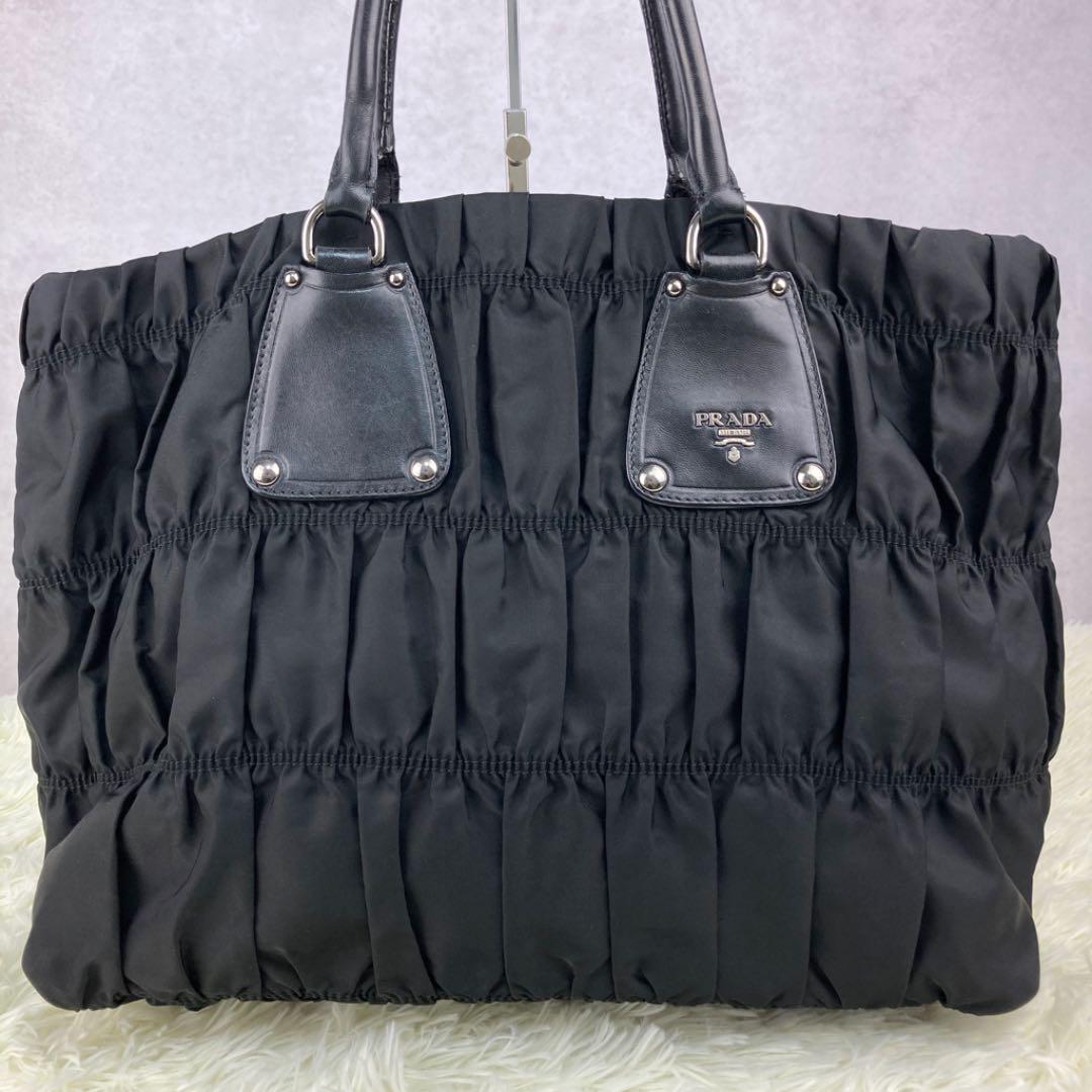最終値下げ PRADA ギャザー ピンク レディース バッグ ナイロン